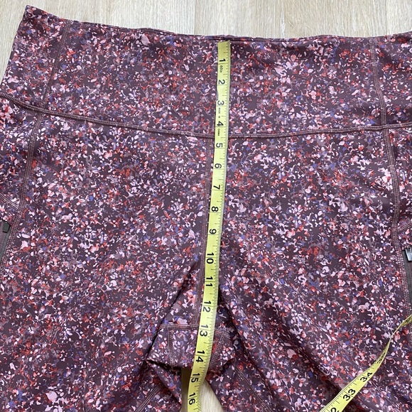 Athleta Rainier Printed Mesh Tight in Sandstone Smoked Almond Brown Multi - Picture 9 of 10